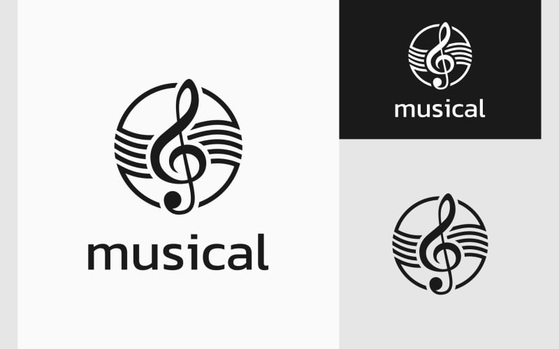 Music Musical Treble Clef Logo Logo Template