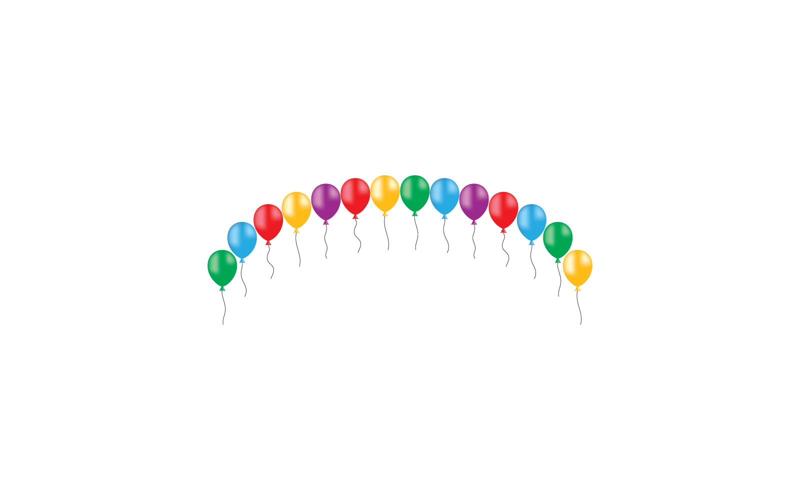 Balão realista na ilustração de design de fundo branco