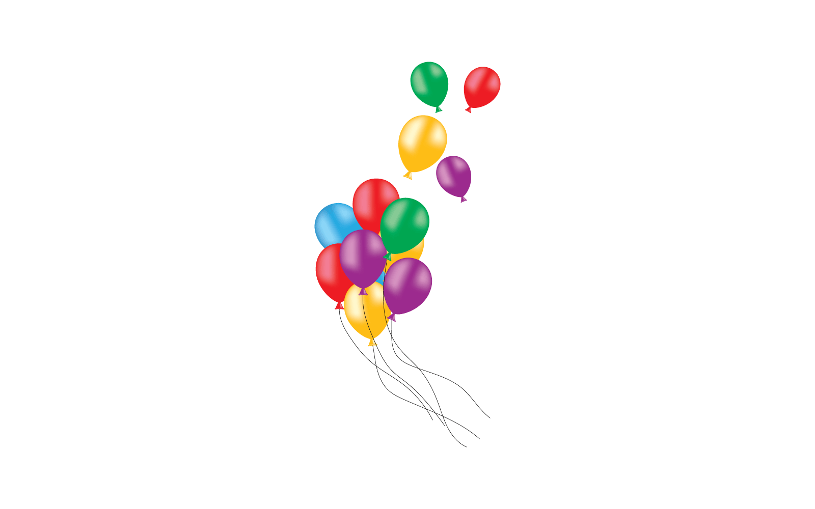 Realistische ballon op witte achtergrond illustratie sjabloon