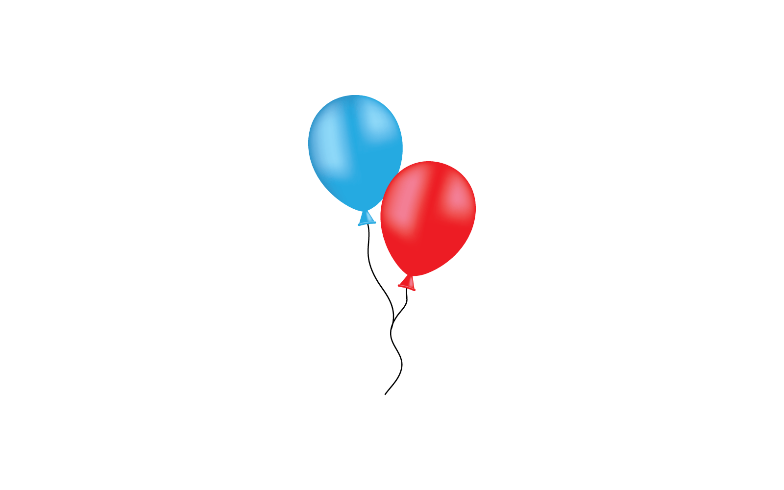 Realistischer Ballon-Illustrationsvektor auf weißem Hintergrund