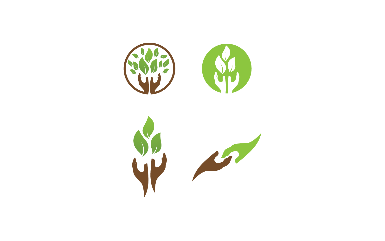 Save nature ecology logo hand and leaf template