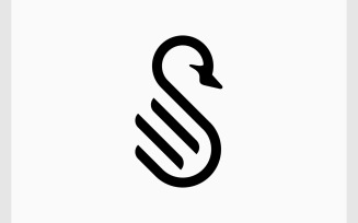 Swan Bird with Letter S Logo