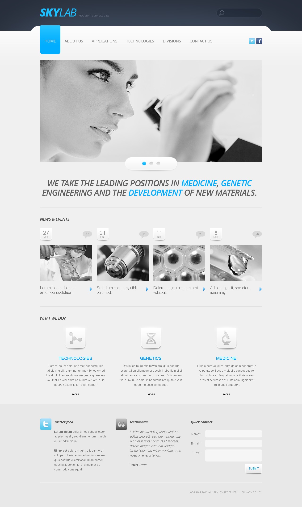 Science Lab Responsive Website Template 41179