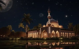 Eid ul adha design with Mosque and Palm Tree 08