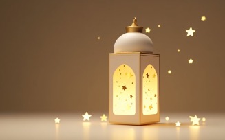 Eid ul adha Islamic background, gold close up lantern 08