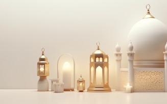 Eid ul adha Islamic background, gold close up lantern 18