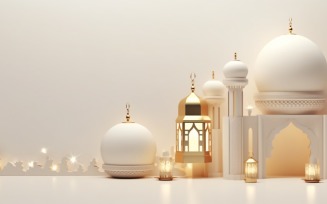 Eid ul adha Islamic background, gold close up lantern 19