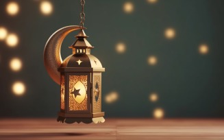 Islamic background with a hang lantern 24