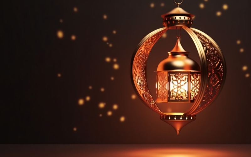 Islamic background with a hang lantern 29 Illustration