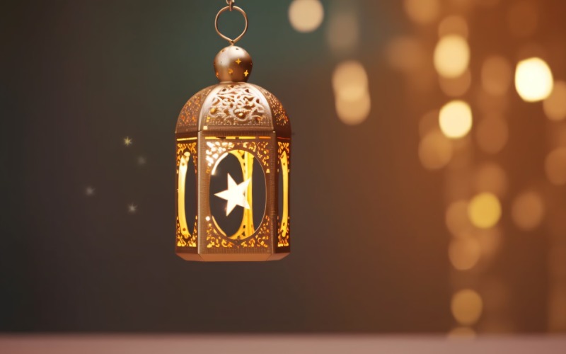 Islamic background with a hang lantern 31 Illustration
