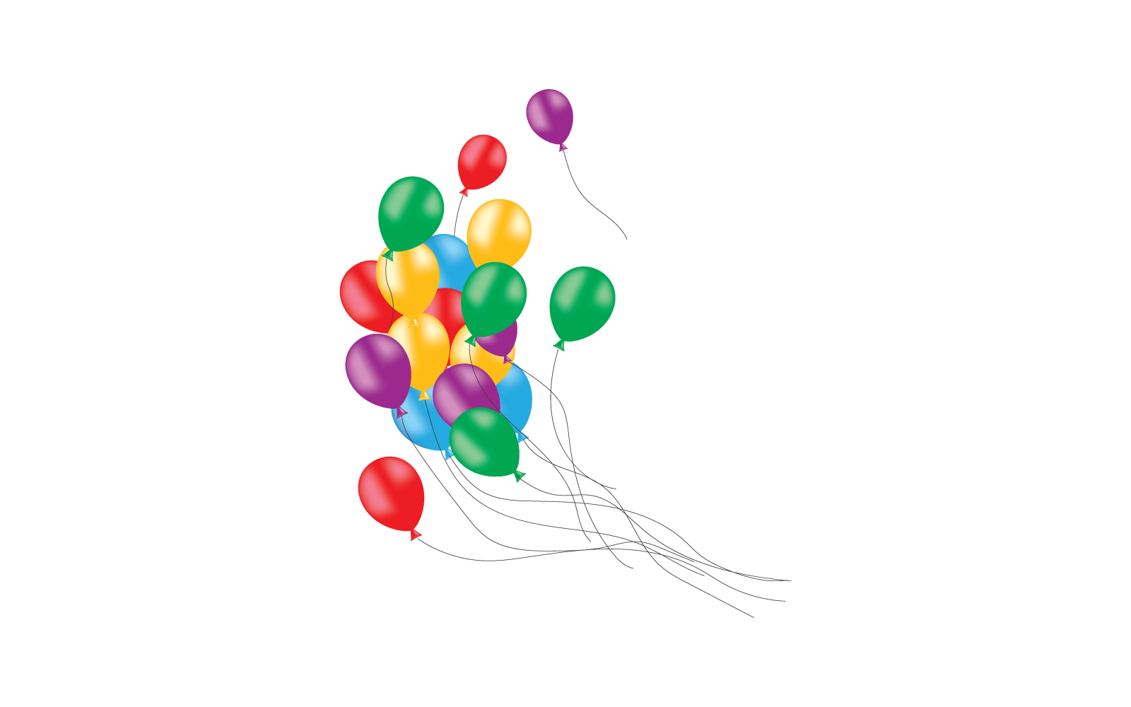 Realistic balloon template on white background