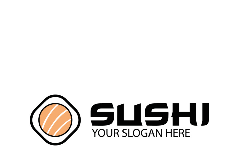 Sushi Logo, Japanese Fast Food Design Logo Template