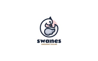 Swan Simple Mascot Logo 5