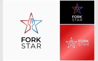 Fork Star Restaurant Creative Logo