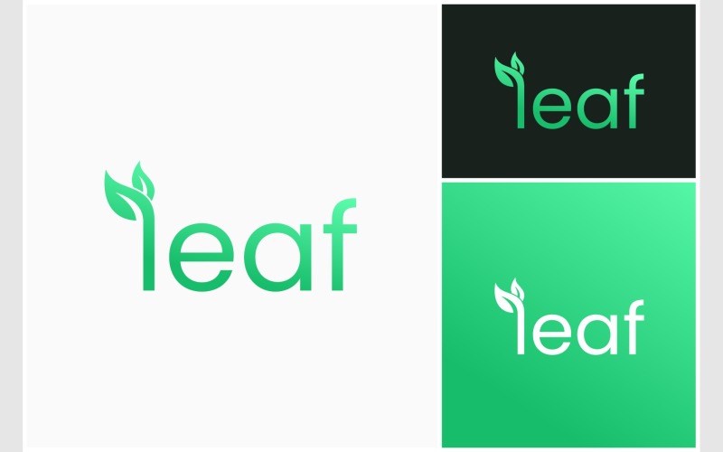 Leaf Fresh Organic Wordmark Logo Logo Template