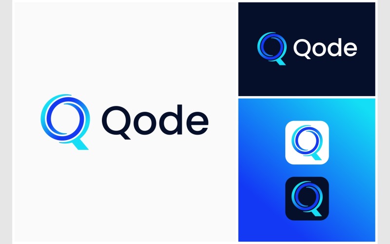 Letter Q Swirl Colorful Logo Logo Template