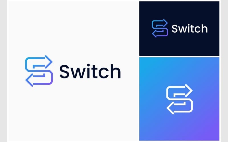 Letter S Arrow Switch Logo Logo Template