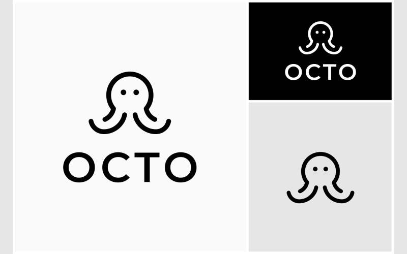 Octopus Kraken Simple Logo Logo Template