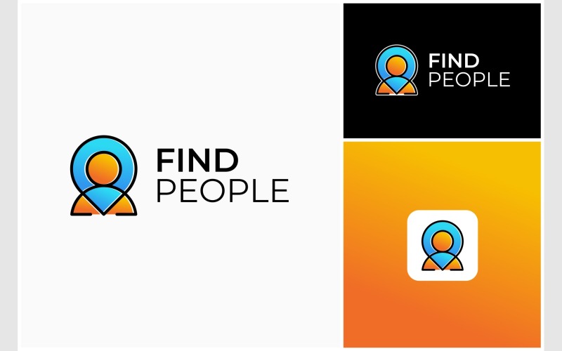 People Location Pin Map Logo Logo Template