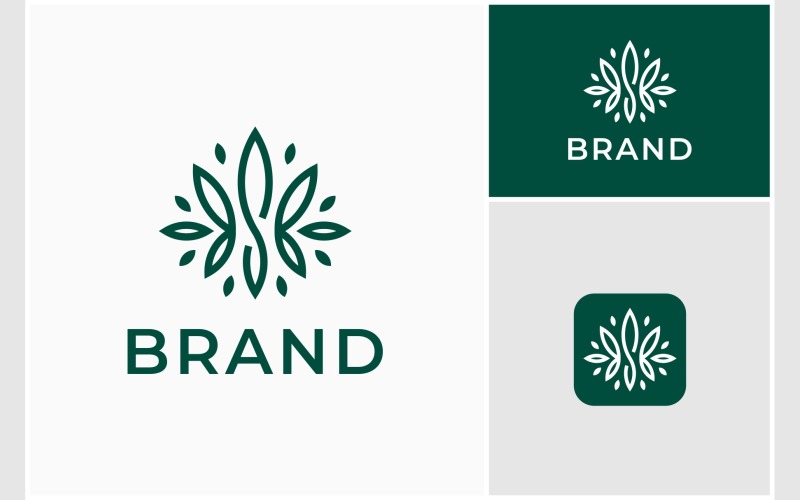 Leaf Decoration Letter S Logo Logo Template