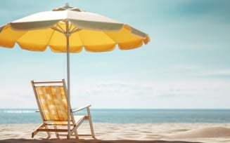 Beach summer Outdoor Beach chair with umbrella sunny day 248