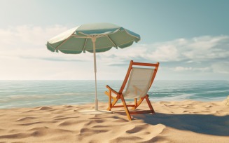 Beach summer Outdoor Beach chair with umbrella sunny day 265