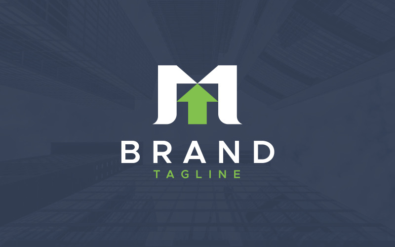 M letter arrow up logo design template Logo Template