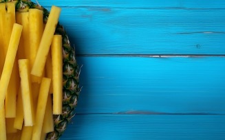 Pineapple popsicle on wooden background summer fruit concept 278