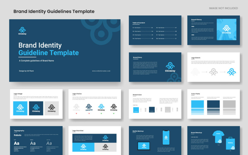 Brand Guidelines Template, minimal brand identity presentation layout Corporate Identity