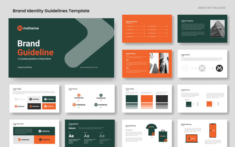 Brand Identity guidelines presentation layout, Professional Brand Guidelines Template Corporate Identity