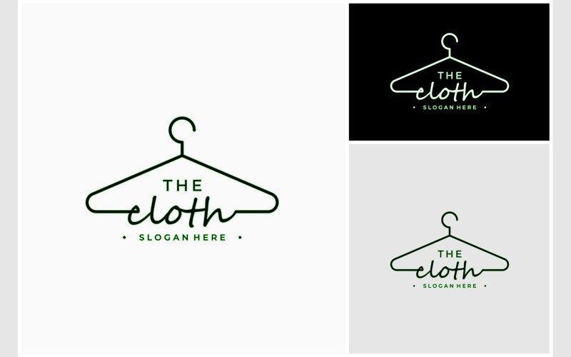 Clothing Hanger Handwritten Logo Logo Template