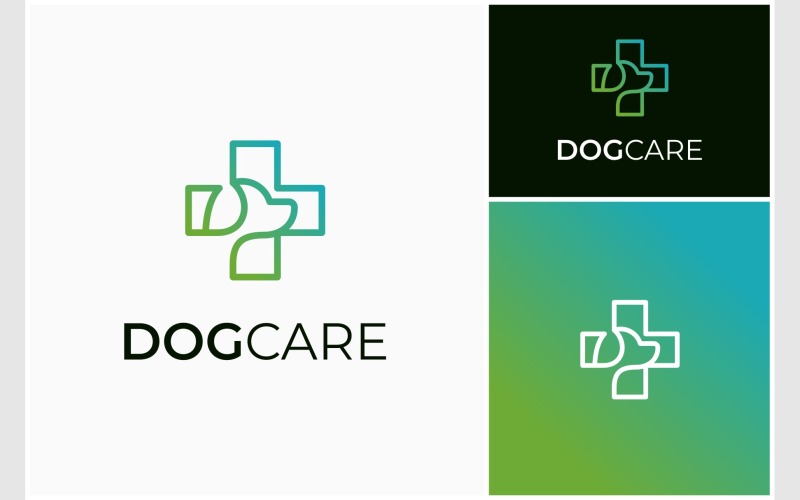 Dog Medical Medicine Care Line Art Logo Logo Template