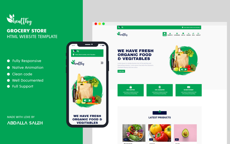 Grocery Store - [no framework] HTML Website Template Landing Page Template