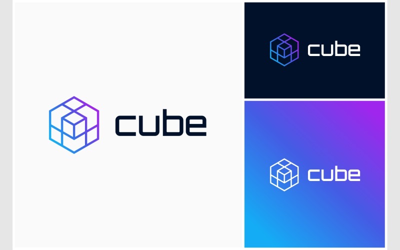 Hexagon Cube Geometric Logo Logo Template