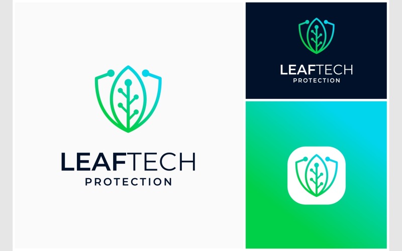 Leaf Security Technology Logo Logo Template