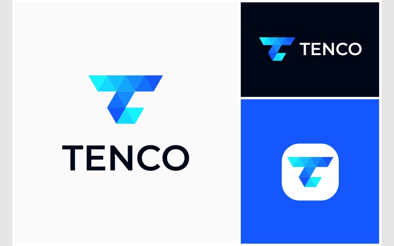 Letter TC Modern Geometric Logo Logo Template