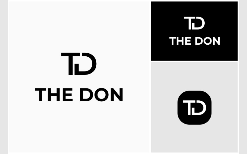 Letter TD DT Initials Simple Logo Logo Template