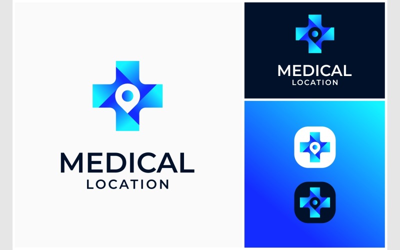 Medical Location Colorful Logo Logo Template