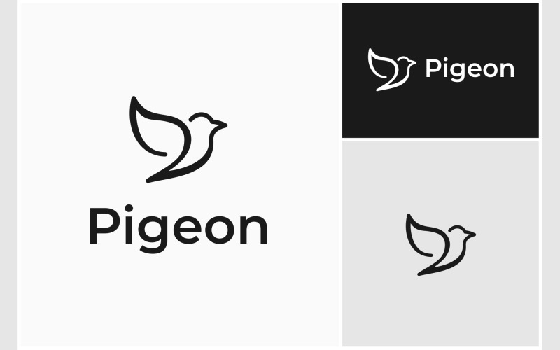 Pigeon Dove Fly Bird Logo Logo Template