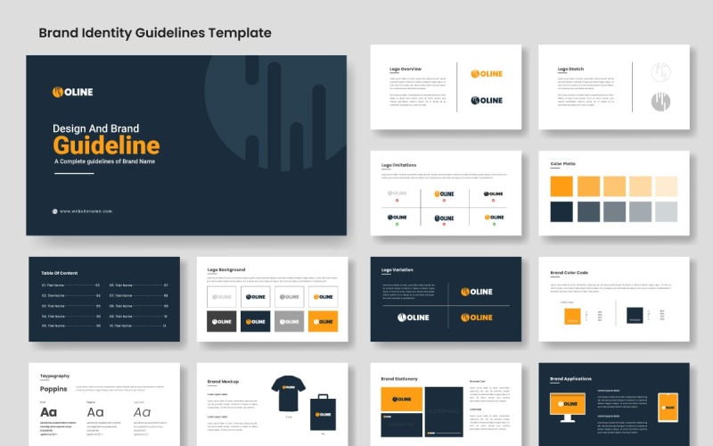 Professional Brand Guidelines Template presentation Corporate Identity