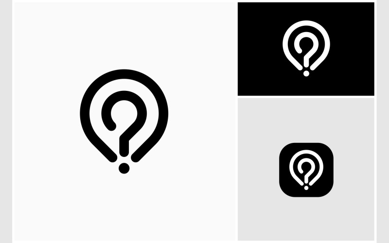 Question Mark Location Icon Logo Logo Template
