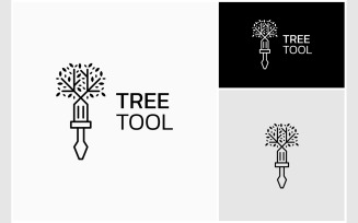 Screwdriver Work Repair Tree Natural Logo