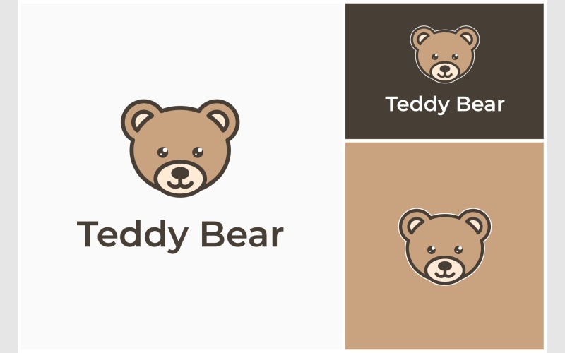Teddy Bear Cute Illustration Logo Logo Template