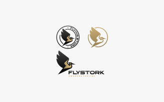Fly Stork Simple Mascot Logo
