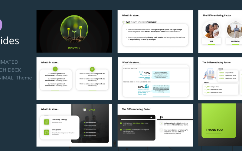 Minimal Corporate clean Pitch deck PPT slides PowerPoint Template
