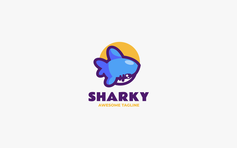 Shark Simple Mascot Logo 6 Logo Template