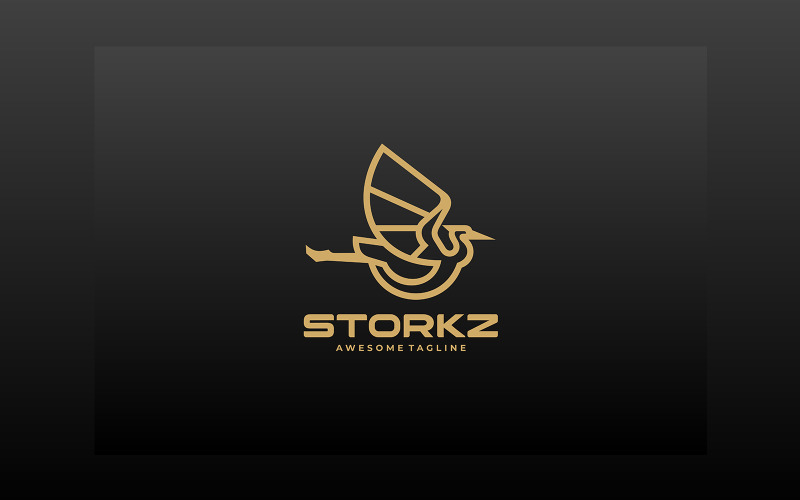 Stork Line Art Logo Design Logo Template