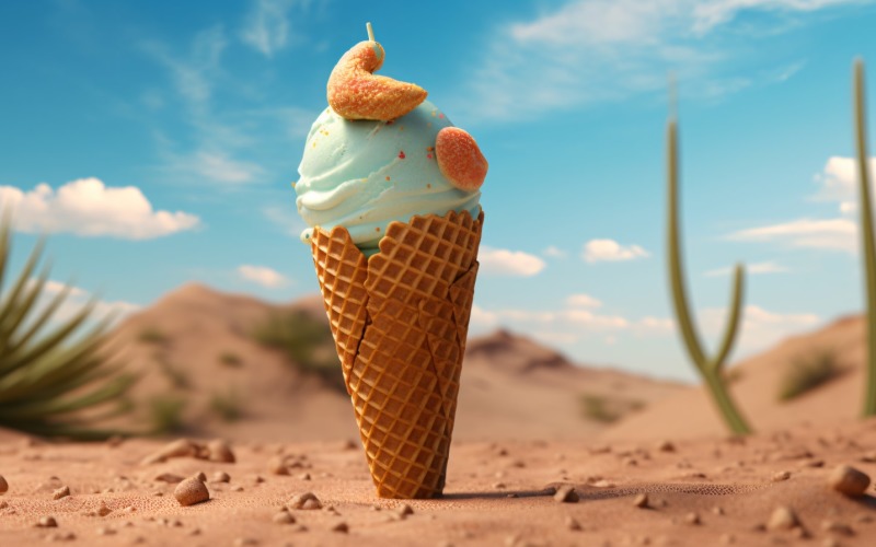 Warmth of summer desert delicious scoop of ice cream 426 Illustration