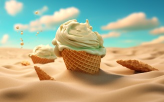 Warmth of summer desert delicious scoop of ice cream 427