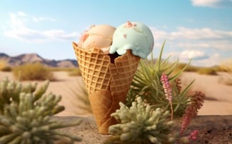 Warmth of summer desert delicious scoop of ice cream 428
